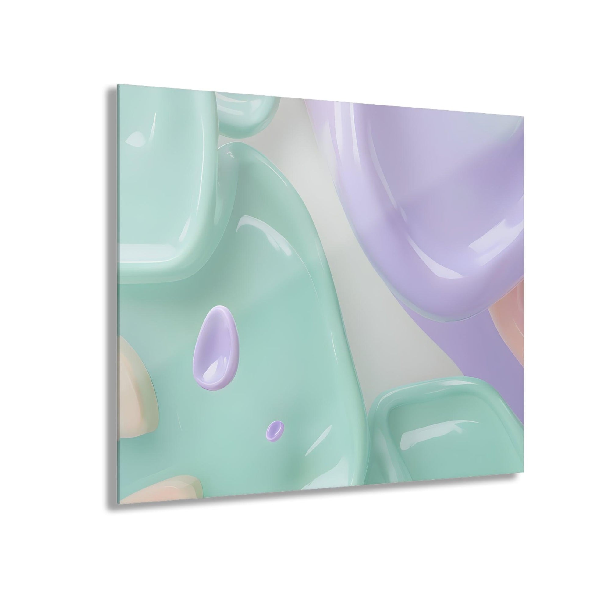 Geometric Shapes in Soft Pastel Colors Acrylic Artwork (Horizontal) - Milestone Acrylic