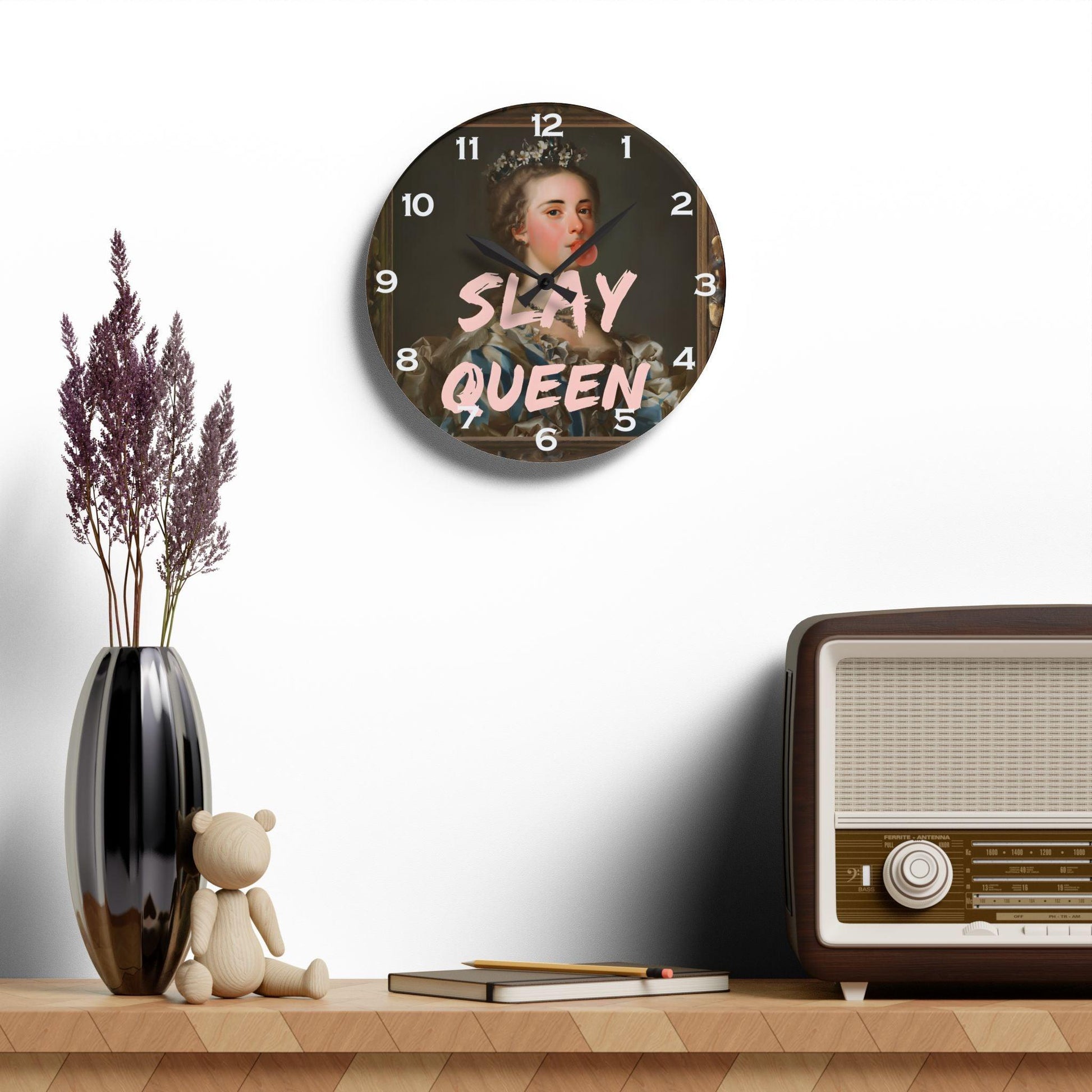 Slay Queen Acrylic Wall Clock - Elegant Home Decor - Milestone Acrylic