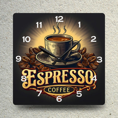 Expresso Coffee Acrylic Wall Clock - Elegant Home Decor - Milestone Acrylic