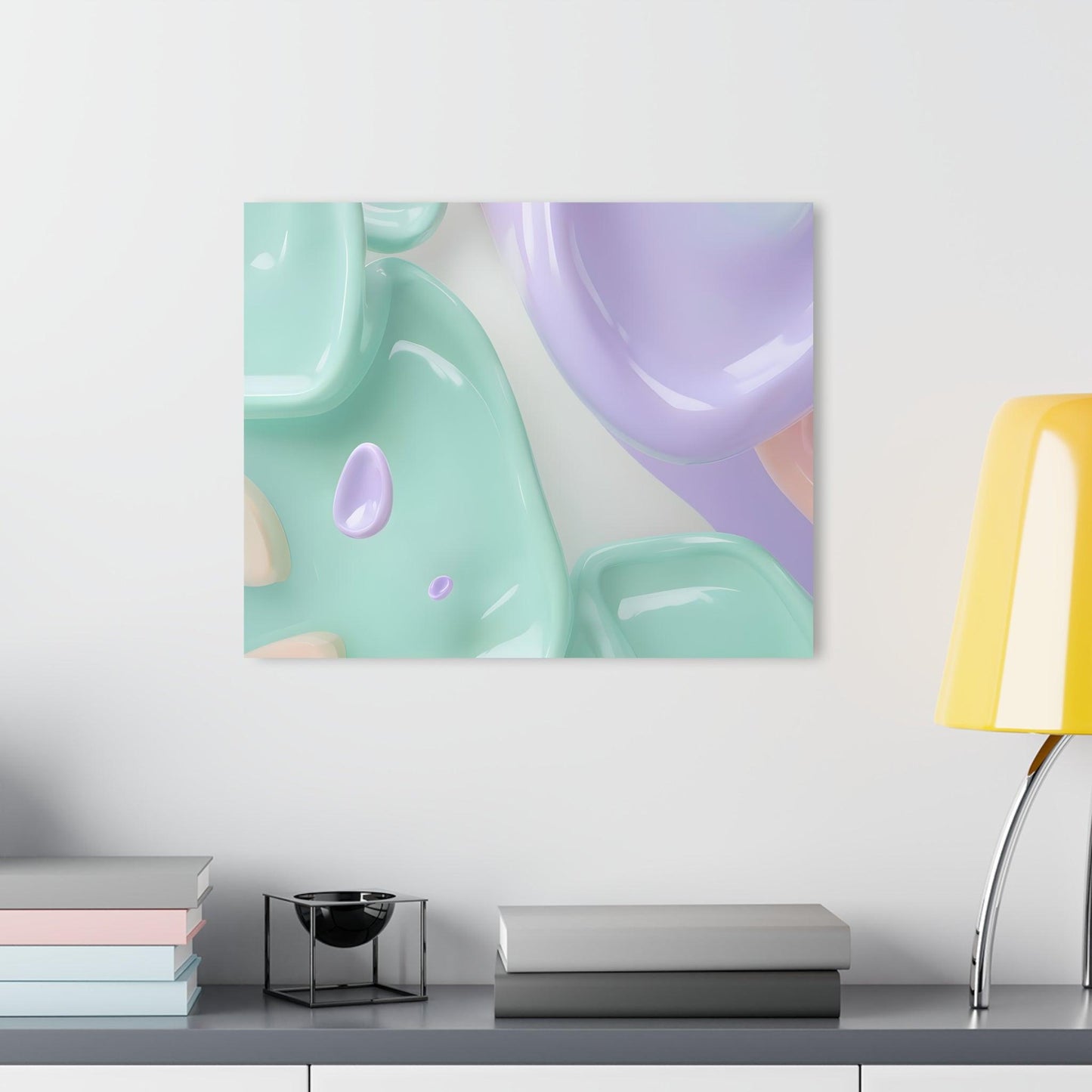 Geometric Shapes in Soft Pastel Colors Acrylic Artwork (Horizontal) - Milestone Acrylic