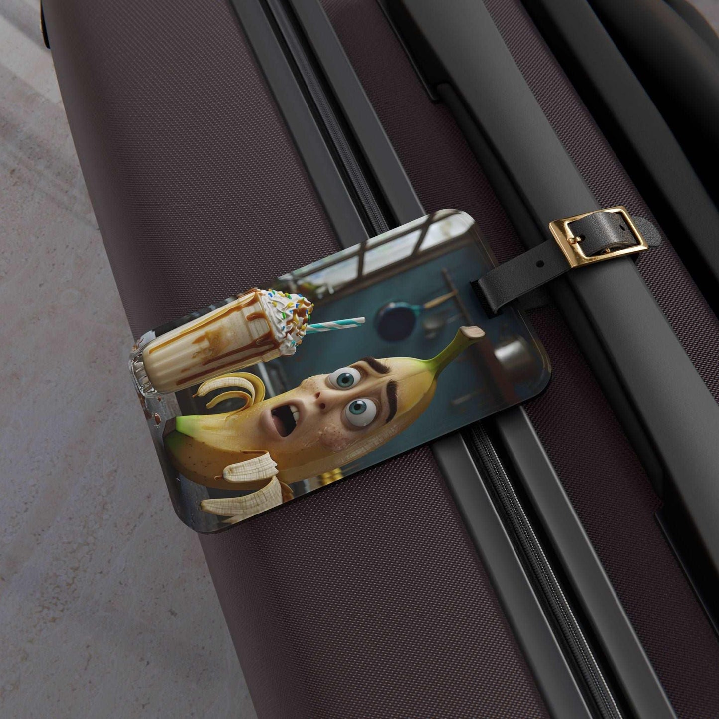 'Scared Banana'- Luggage Tag - Milestone Acrylic