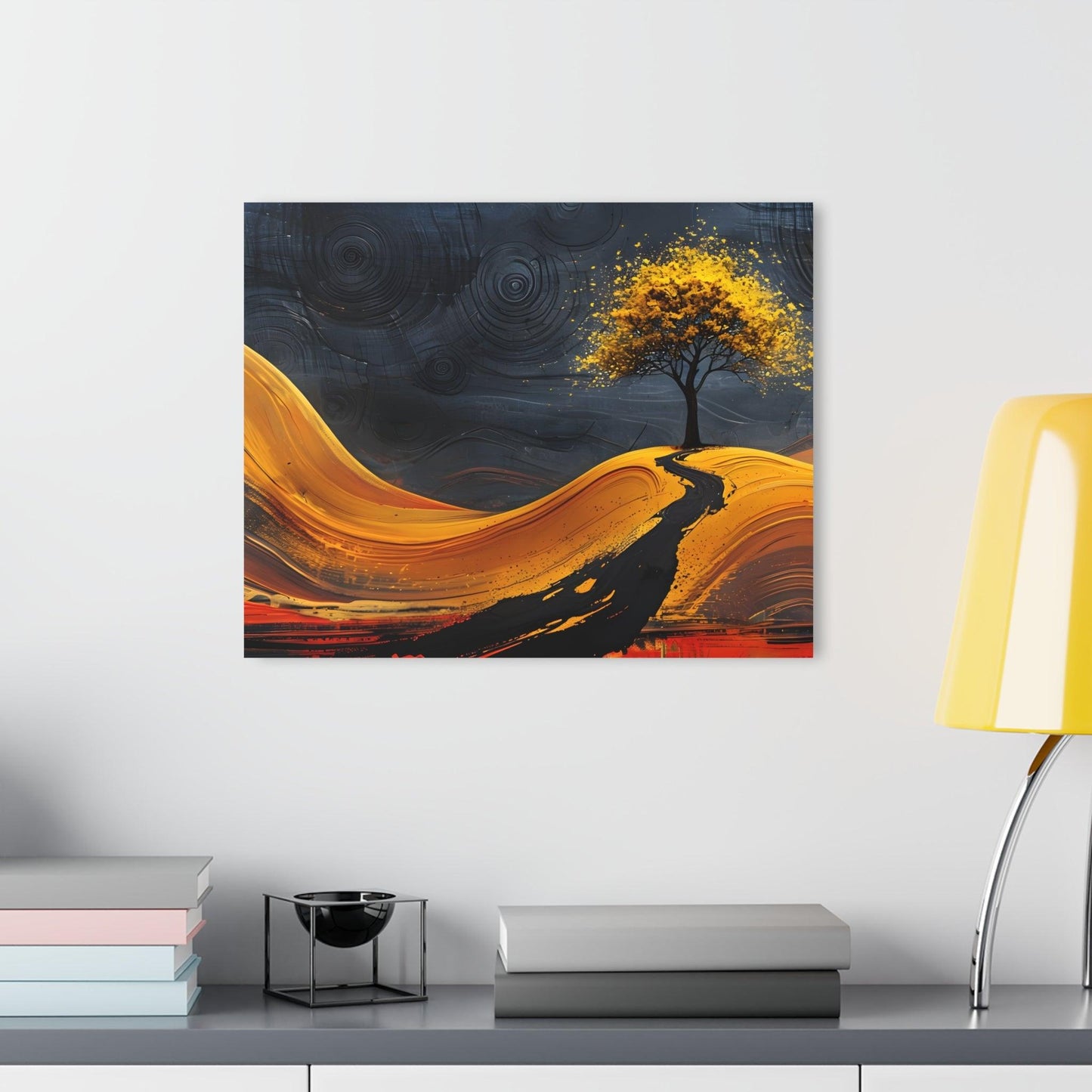 Grayscale Landscape With Lone Tree Acrylic Artwork (Horizontal) - Milestone Acrylic