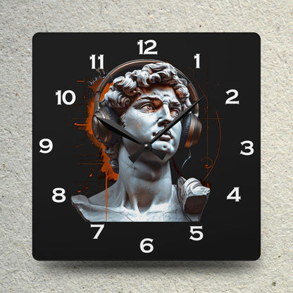 David With Headphones Acrylic Wall Clock - Elegant Home Decor - Milestone Acrylic