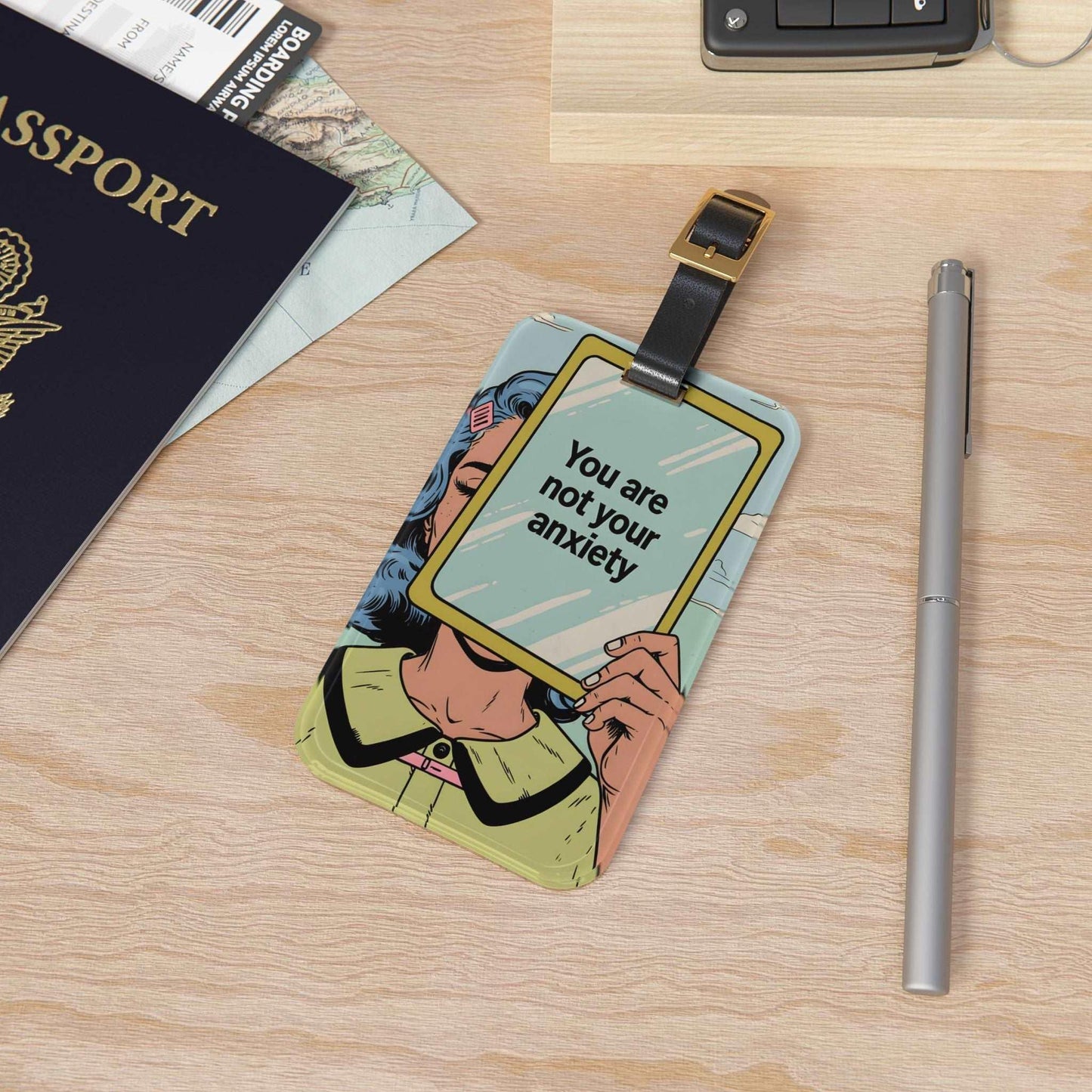 'You Are Not Your Anxiety' - Luggage Tag - Milestone Acrylic