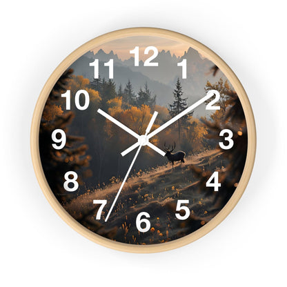 'Forest With A Deer' Wall Clock , Acrylic Glass Face– Stylish Home Decor for Creative Spaces