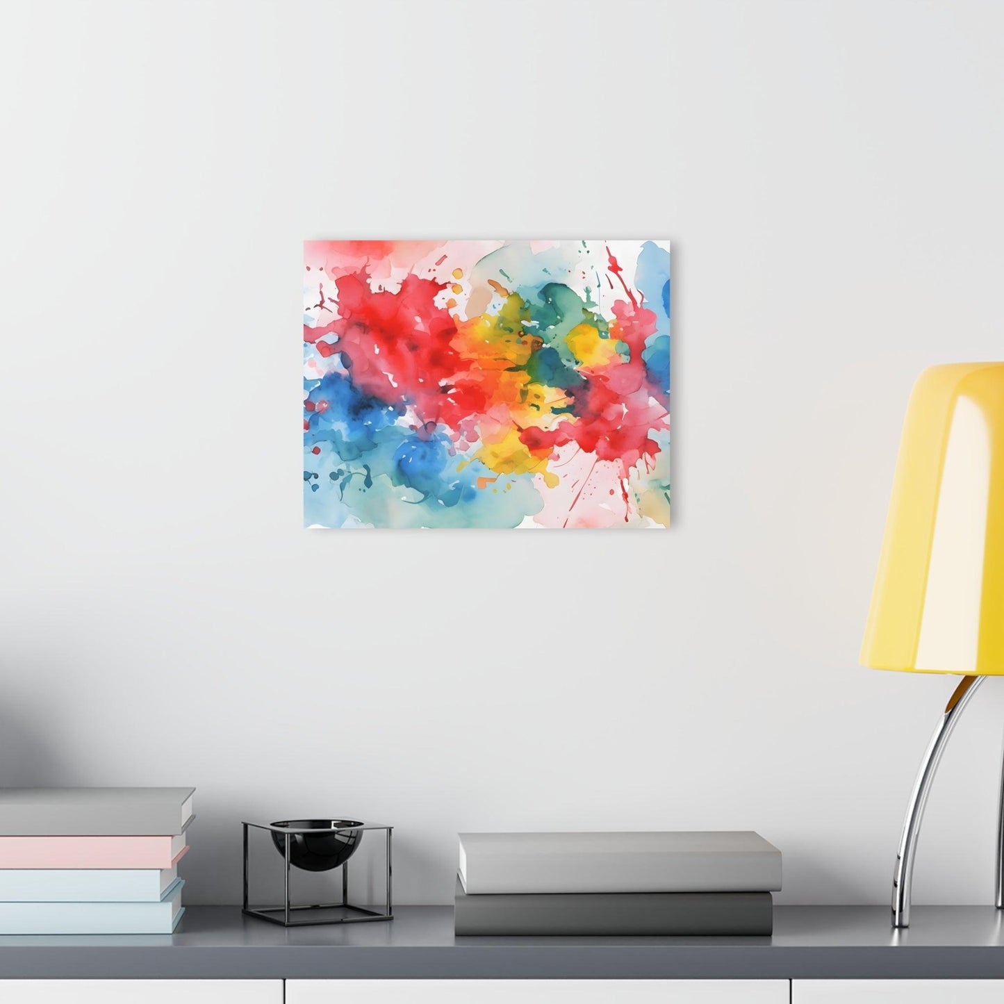 Watercolor With Dynamic Splashes Acrylic Artwork (Horizontal) - Milestone Acrylic