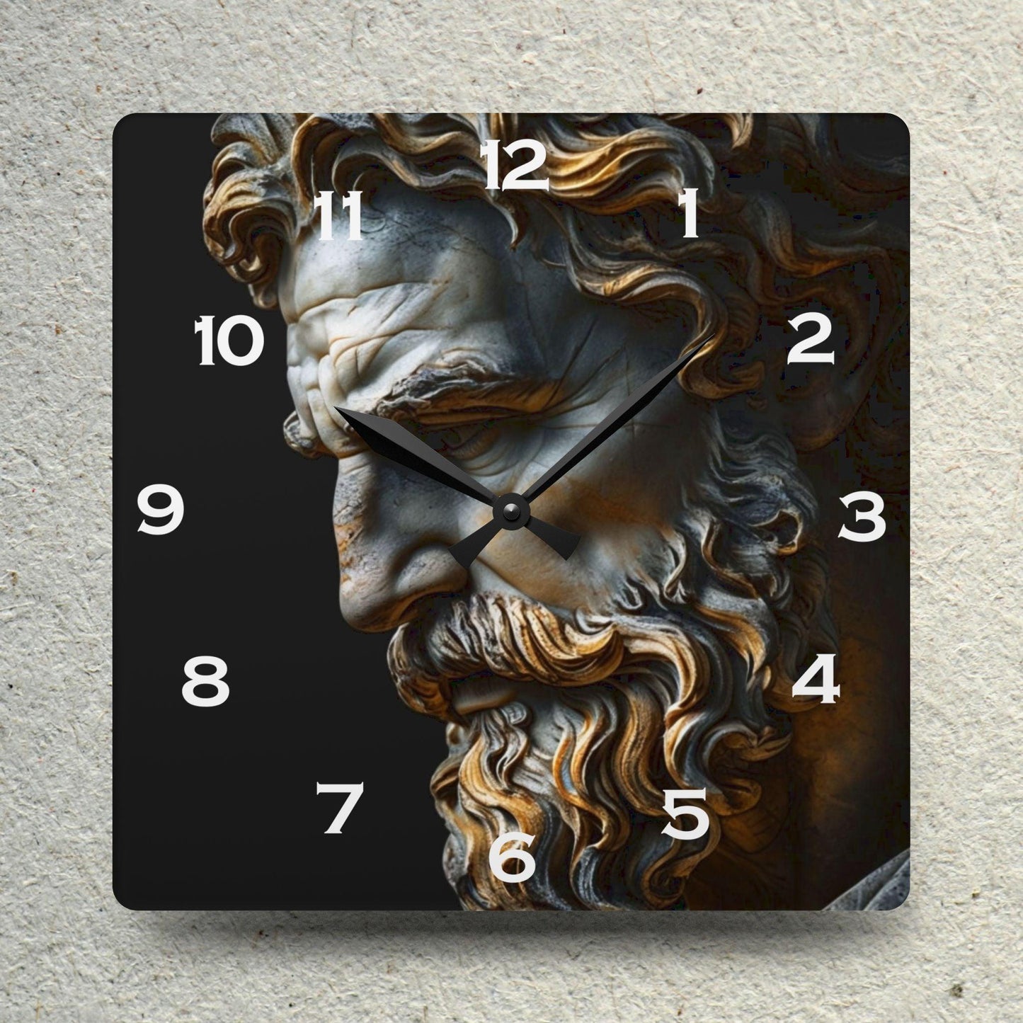 Sculpture Profile Of Bearded Man Acrylic Wall Clock - Elegant Home Decor - Milestone Acrylic