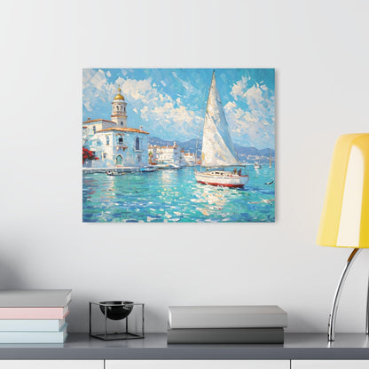 Coastal, Sailboats, Mediterranean Acrylic Artwork (Horizontal) - Milestone Acrylic