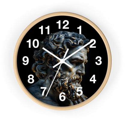 'Sculpture Profile Of Breaded Man' Wall Clock, Acrylic Glass Face – Stylish Home Decor for Creative Spaces