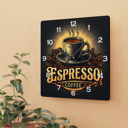 Expresso Coffee Acrylic Wall Clock - Elegant Home Decor - Milestone Acrylic