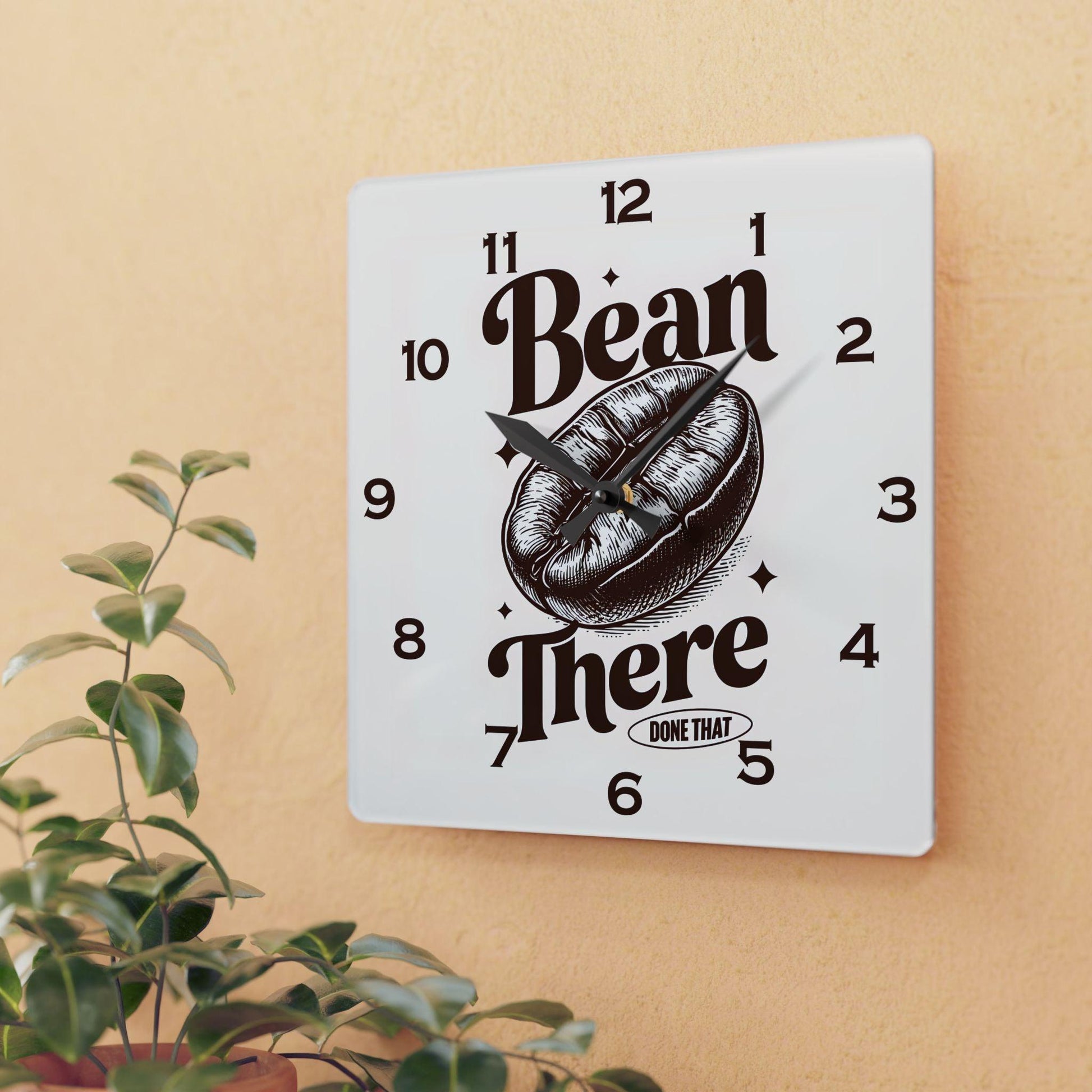 Bean There Acrylic Wall Clock - Elegant Home Decor - Milestone Acrylic