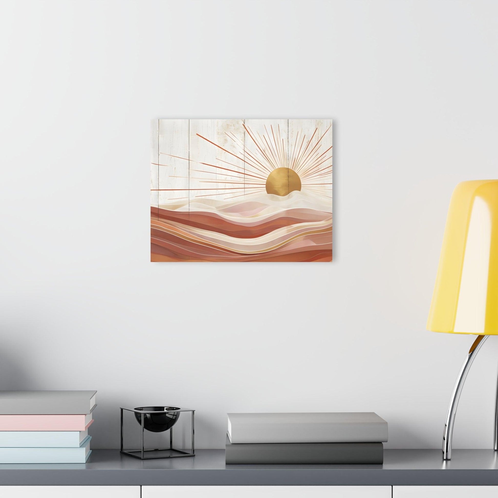 Sunrise on Textured Wooden Background Acrylic Artwork (Horizontal) - Milestone Acrylic