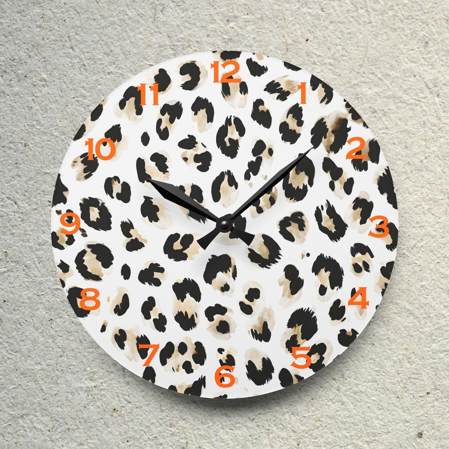 Cheetah Acrylic Wall Clock - Elegant Home Decor - Milestone Acrylic