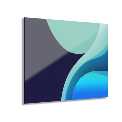 Navy and Sea Green Gradients Acrylic Artwork (Horizontal) - Milestone Acrylic