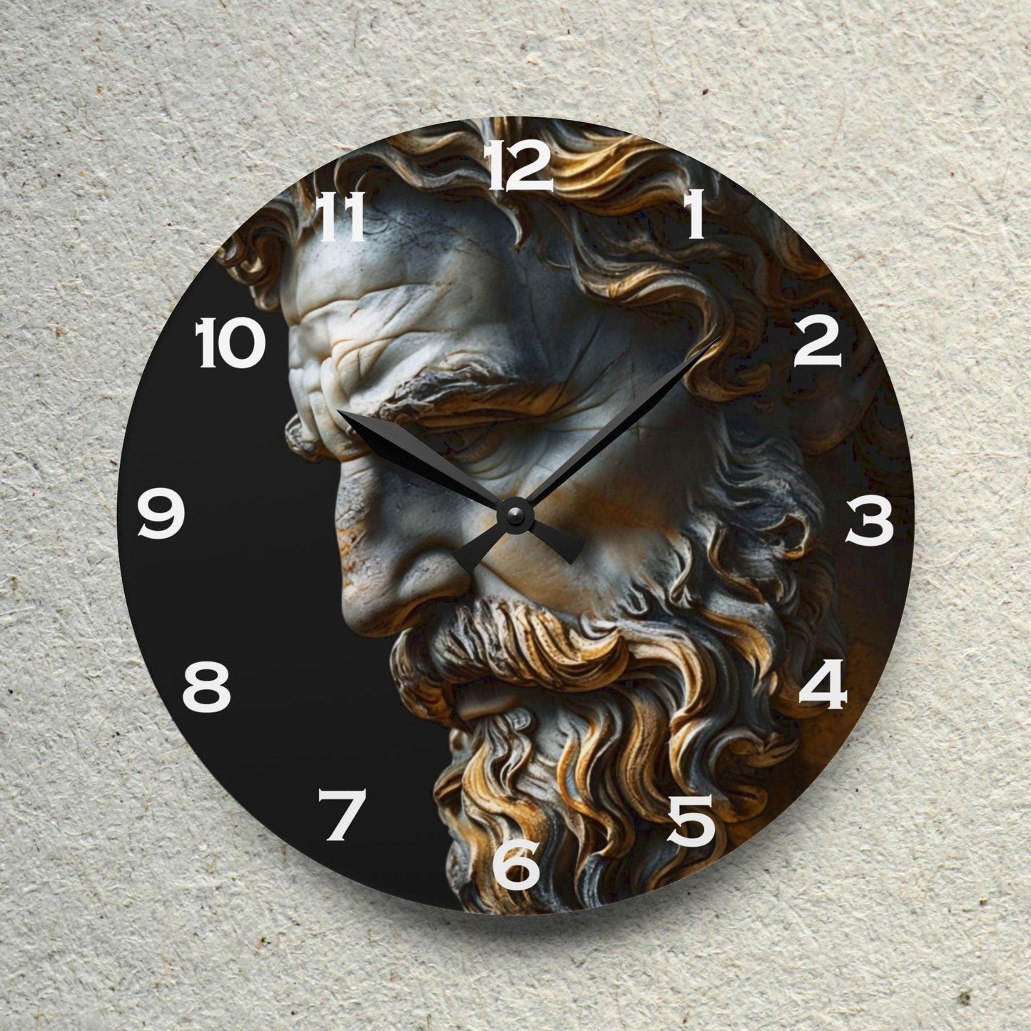 Sculpture Profile Of Bearded Man Acrylic Wall Clock - Elegant Home Decor - Milestone Acrylic