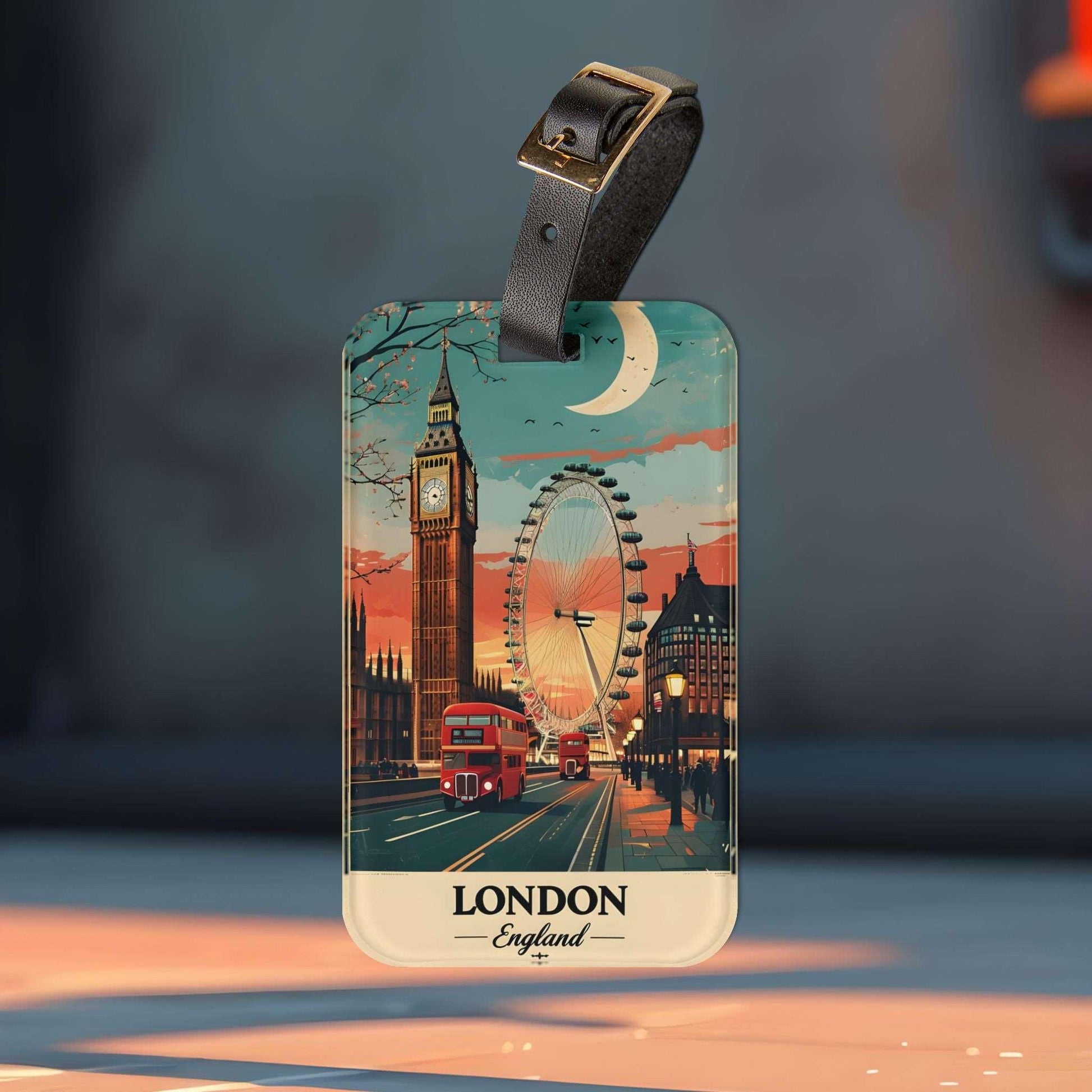 'London, England' - Luggage Tag - Milestone Acrylic