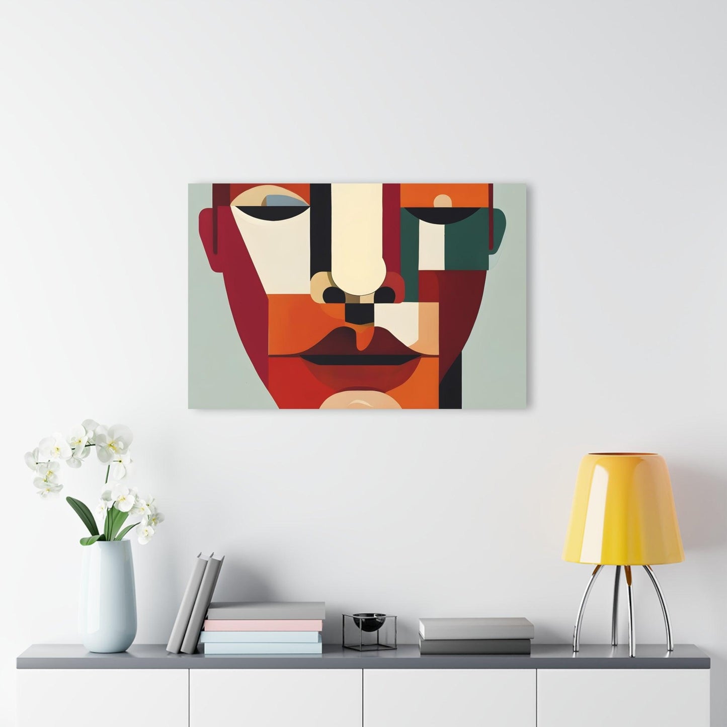 Face Composed of Geometric Shapes Acrylic Artwork (Horizontal) - Milestone Acrylic