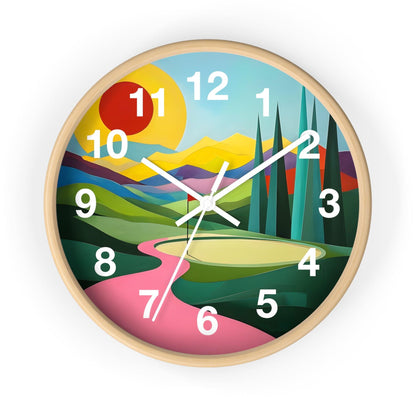 'Golf Course' Wall Clock, Acrylic Glass Face – Stylish Home Decor for Creative Spaces