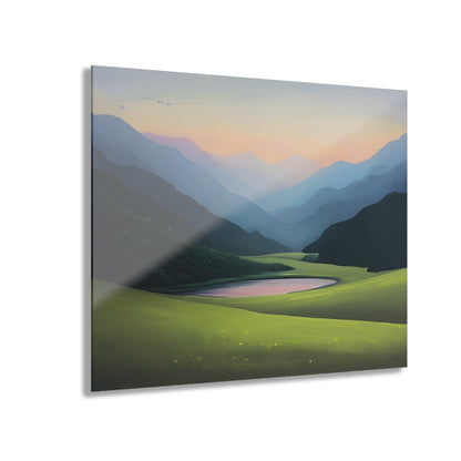 Serene Sunset Valley Acrylic Artwork (Horizontal) - Milestone Acrylic