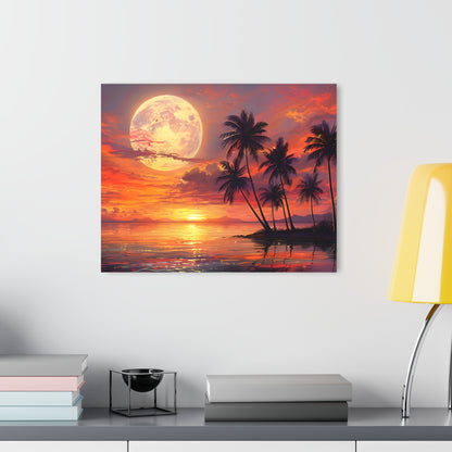 Tropical Beach Sunset, Acrylic Glass, Wall art