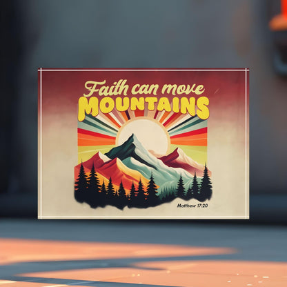 'Faith Can Move Mountains' Acrylic Display Block - Milestone Acrylic