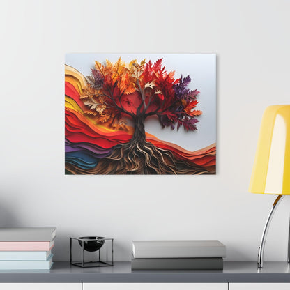 Autumn Paper Craft Tree Acrylic Artwork (Horizontal) - Milestone Acrylic