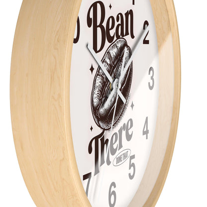 'Bean There Done That' Wall Clock, Acrylic Glass Face – Stylish Home Decor for Creative Spaces