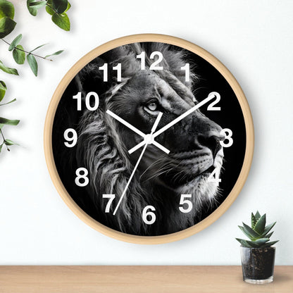 'Lion Side Profile' Wall Clock, Acrylic Glass Face – Stylish Home Decor for Creative Spaces