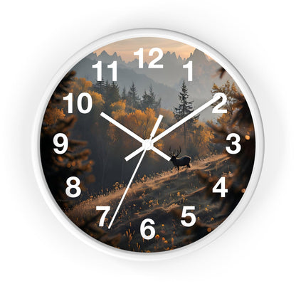 'Forest With A Deer' Wall Clock , Acrylic Glass Face– Stylish Home Decor for Creative Spaces