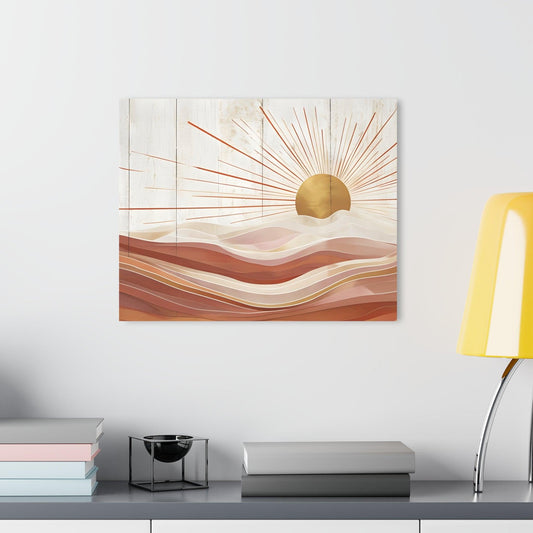 Sunrise on Textured Wooden Background Acrylic Artwork (Horizontal) - Milestone Acrylic