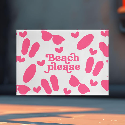 'Beach Please' Acrylic Display Block - Milestone Acrylic