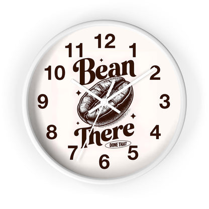 'Bean There Done That' Wall Clock, Acrylic Glass Face – Stylish Home Decor for Creative Spaces