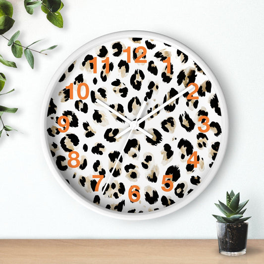 'Cheetah Print' Wall Clock, Acrylic Glass Face – Stylish Home Decor for Creative Spaces