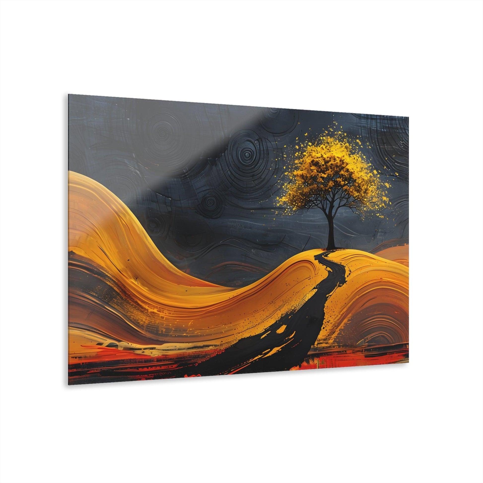 Grayscale Landscape With Lone Tree Acrylic Artwork (Horizontal) - Milestone Acrylic