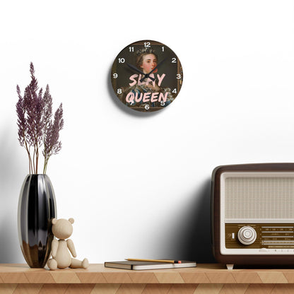 Slay Queen Acrylic Wall Clock - Elegant Home Decor - Milestone Acrylic