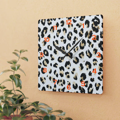 Cheetah Acrylic Wall Clock - Elegant Home Decor - Milestone Acrylic