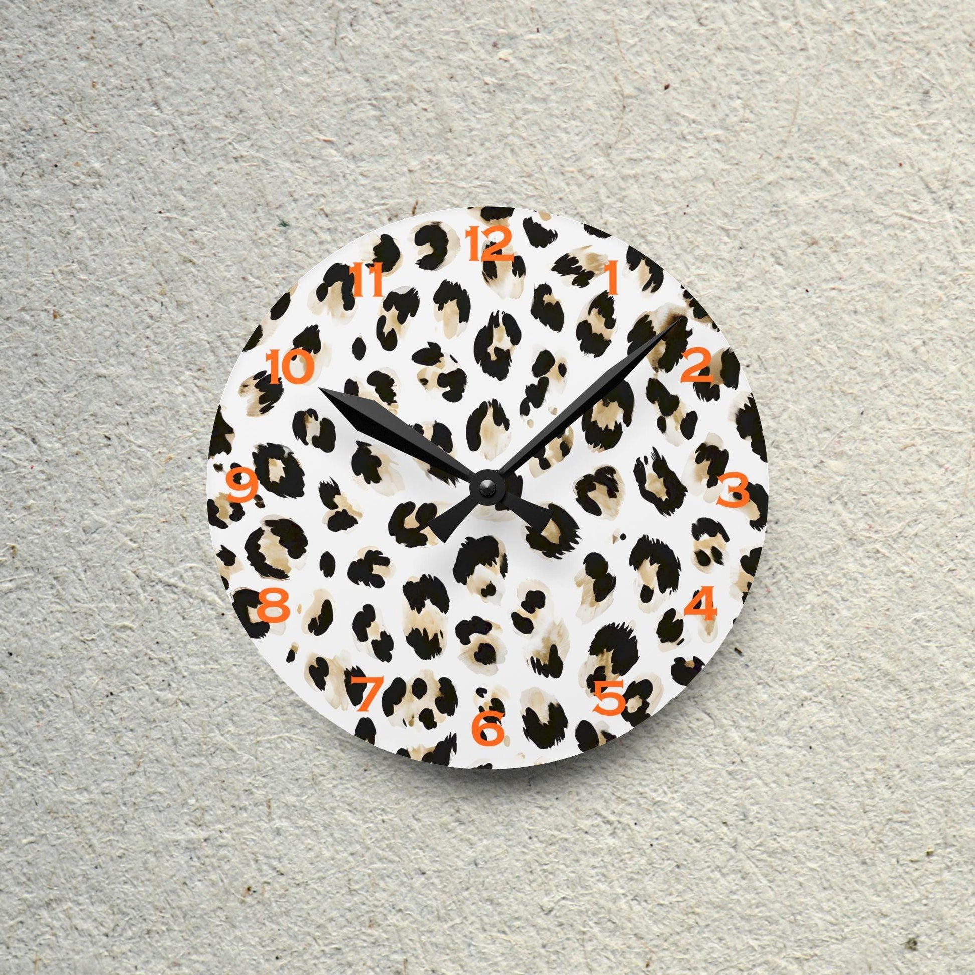 Cheetah Acrylic Wall Clock - Elegant Home Decor - Milestone Acrylic