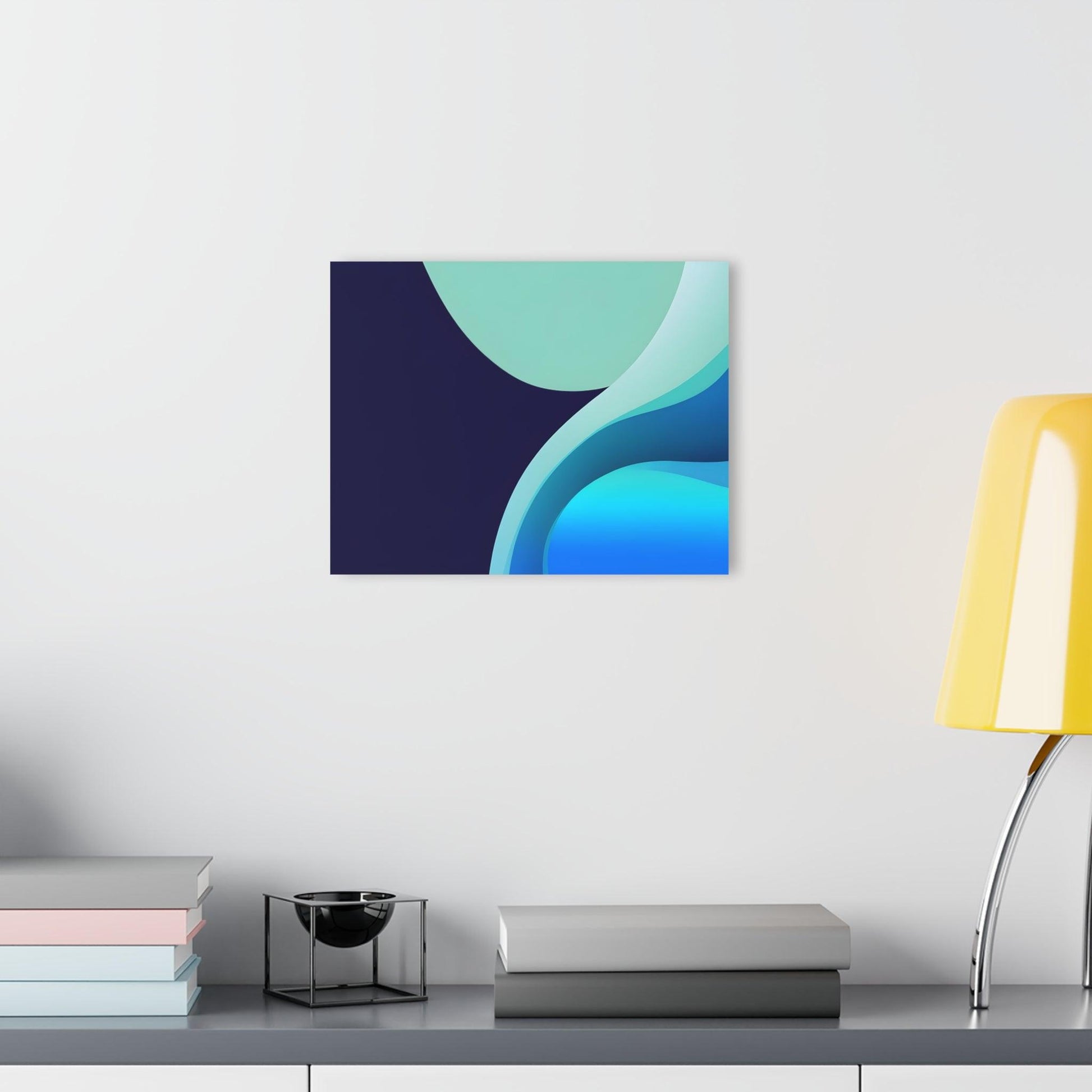 Navy and Sea Green Gradients Acrylic Artwork (Horizontal) - Milestone Acrylic