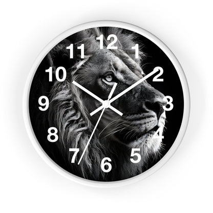 'Lion Side Profile' Wall Clock, Acrylic Glass Face – Stylish Home Decor for Creative Spaces