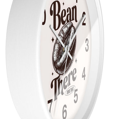 'Bean There Done That' Wall Clock, Acrylic Glass Face – Stylish Home Decor for Creative Spaces