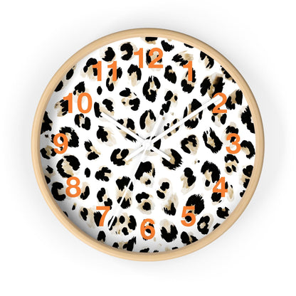 'Cheetah Print' Wall Clock, Acrylic Glass Face – Stylish Home Decor for Creative Spaces