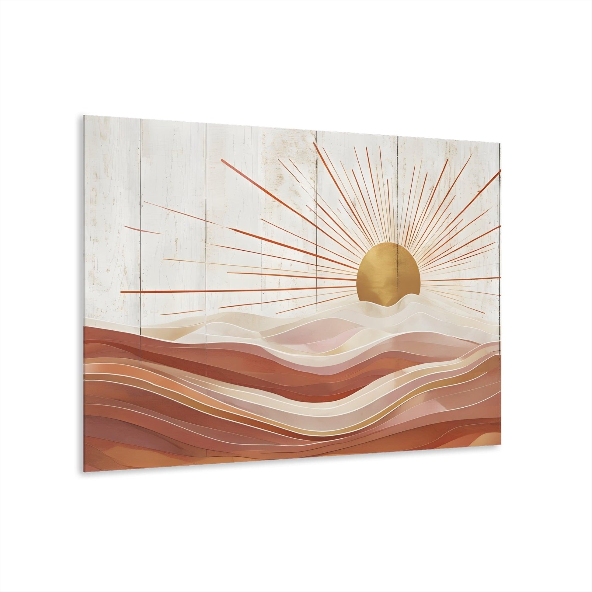 Sunrise on Textured Wooden Background Acrylic Artwork (Horizontal) - Milestone Acrylic