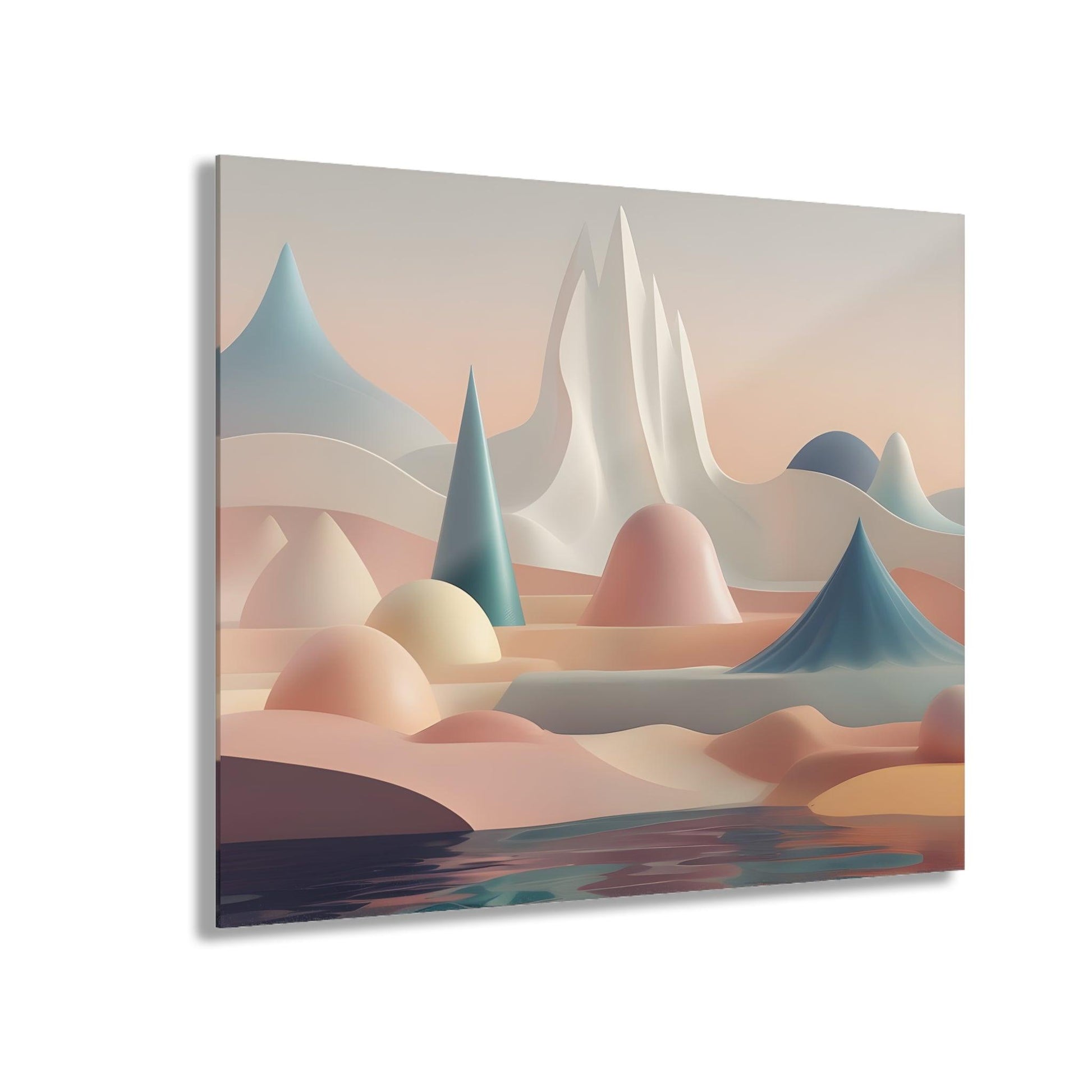 Abstract Geometric Landscape Acrylic Artwork (Horizontal) - Milestone Acrylic