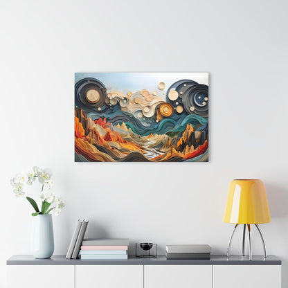 IntIricate Abstract Landscape With Vibrant Layers And Textures Acrylic Artwork (Horizontal) - Milestone Acrylic