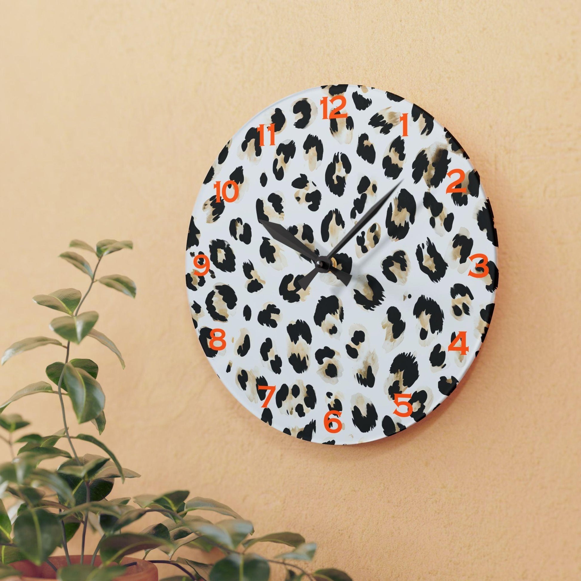 Cheetah Acrylic Wall Clock - Elegant Home Decor - Milestone Acrylic