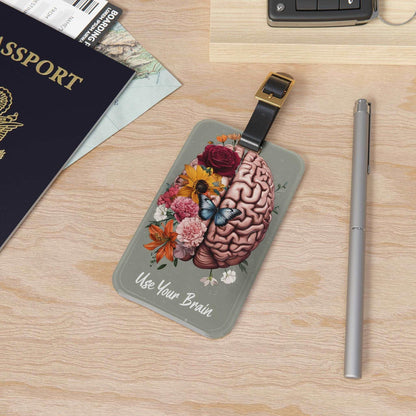 'Use Your Brain' - Luggage Tag - Milestone Acrylic