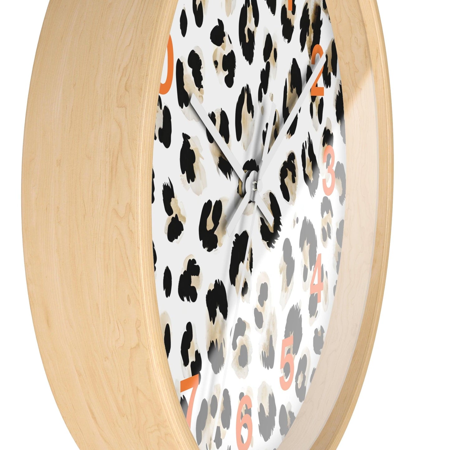 'Cheetah Print' Wall Clock, Acrylic Glass Face – Stylish Home Decor for Creative Spaces