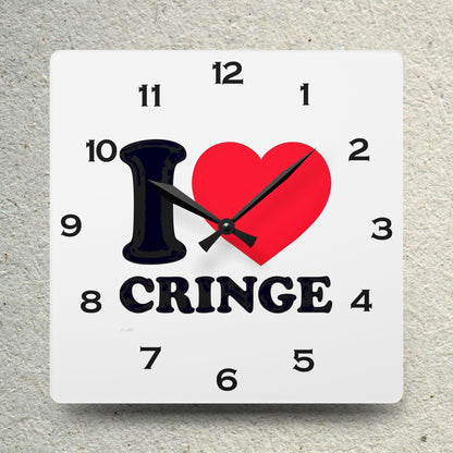 I Heart Cringe Acrylic Wall Clock - Elegant Home Decor - Milestone Acrylic