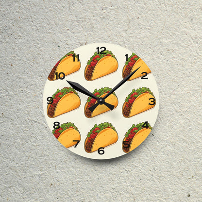 Tacos Acrylic Wall Clock - Elegant Home Decor - Milestone Acrylic