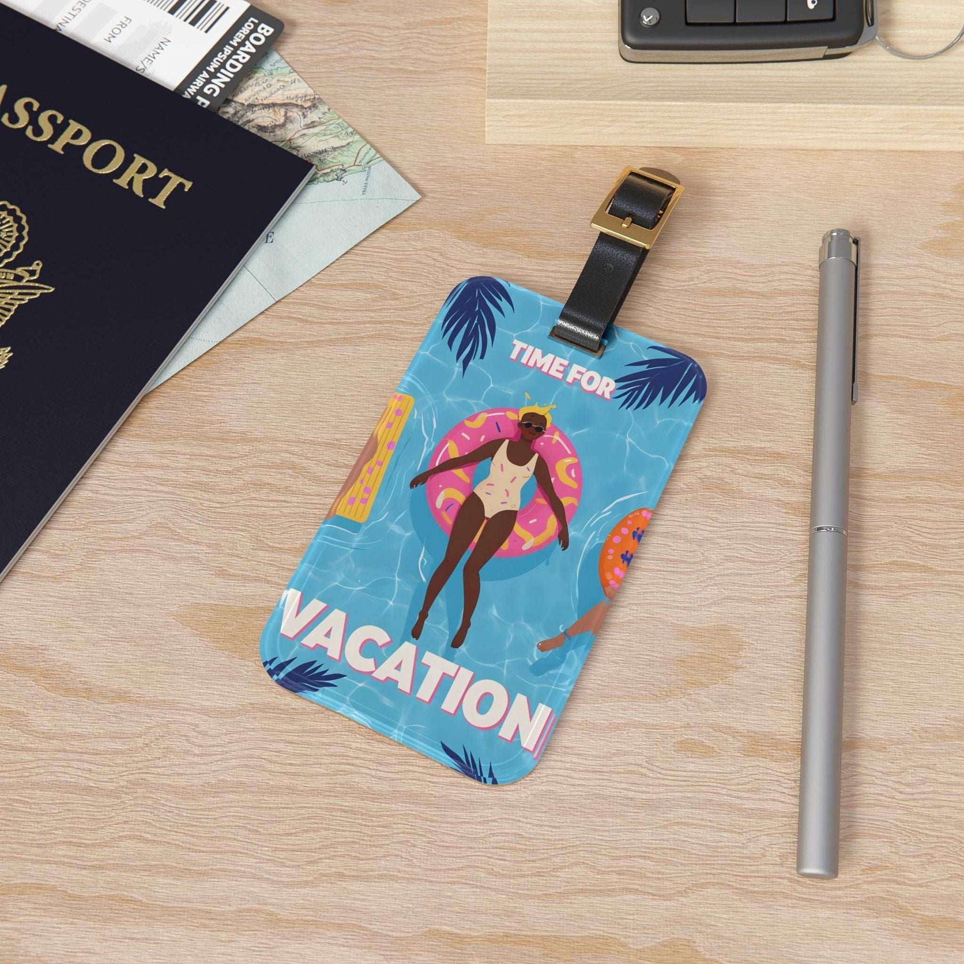 'Time For Vacation'- Luggage Tag - Milestone Acrylic